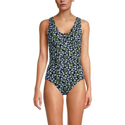 Lands' End Lands' End DDD-Cup Slender Suit Grecian Low Leg One Piece Swimsuit