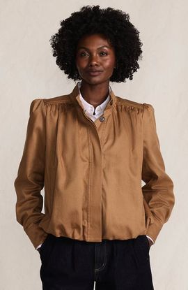 Lands' End Lands' End Drapey Twill Bubble Hem Jacket