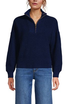 Lands' End Lands' End Drifter Shaker Wedge Quarter Zip Sweater