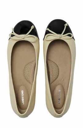 Lands' End Lands' End Essential Leather Cap Toe Ballet Flats