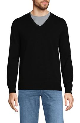 Lands' End Lands' End Fine Gauge Cotton V Neck Sweater