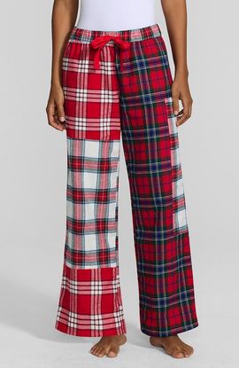 Lands' End Lands' End Flannel Patchwork Wide Leg Sleep Pants