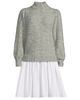 Lands' End Lands' End Fuzzy Lantern Sleeve Mock Neck Mini Twofer Dress - 3