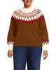 Lands' End Lands' End Fuzzy Turtleneck Lantern Sleeve Jacquard Sweater - 1