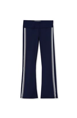Lands' End Lands' End Girls Active Flare Leggings with Side Stripe