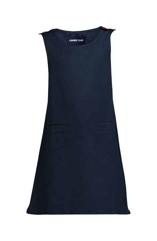 Lands' End Lands' End Girls Contrast Button Side Pleat Jumper