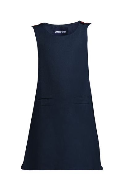 Lands' End Lands' End Girls Contrast Button Side Pleat Jumper