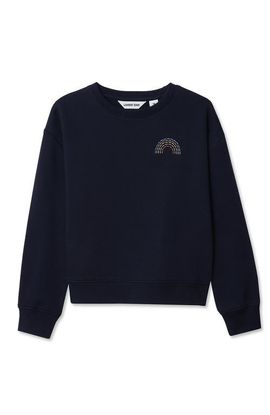 Lands' End Lands' End Girls Crew Neck Embroidered Sweatshirt