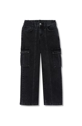 Lands' End Lands' End Girls Denim Cargo Wide Leg Jeans