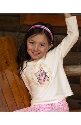 Lands' End Lands' End Girls Long Sleeve Graphic Meet and Greet Tee