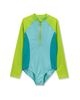 Lands' End Lands' End Girls Long Sleeve Half Zip One Piece Upf 50 Swimsuit - 1