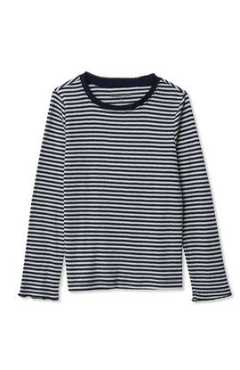 Lands' End Lands' End Girls Long Sleeve Pointelle Knit Shirt