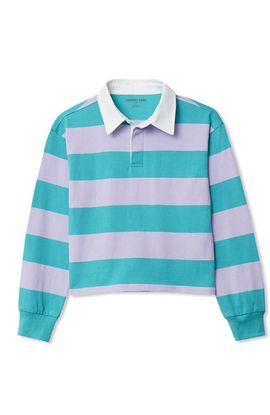 Lands' End Lands' End Girls Long Sleeve Stripe Rugby Shirt