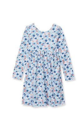 Lands' End Lands' End Girls Plus Long Sleeve Gathered Waist Jersey Dress