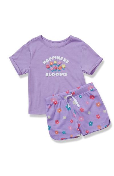 Lands' End Lands' End Girls Short Sleeve Tee and Shorts Pajama Set