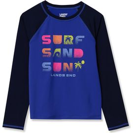 Lands' End Lands' End Girls Slim Long Sleeve Mock Neck UPF 50 Swim Rash Guard