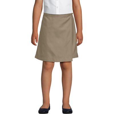 Lands' End Lands' End Girls Solid A Line Tab Skort Top Of Knee