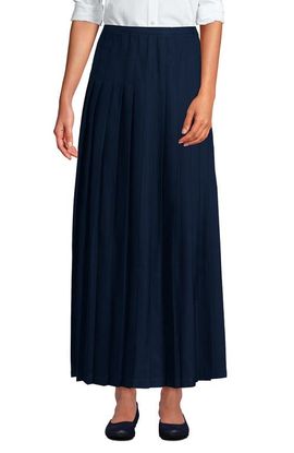 Lands' End Lands' End Girls Solid Pleated Skirt Ankle Length