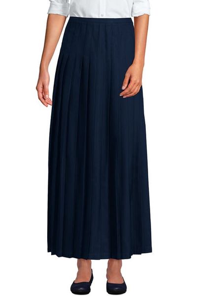 Lands' End Lands' End Girls Solid Pleated Skirt Ankle Length
