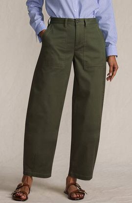 Lands' End Lands' End High Rise Barrel Leg Chino Pants