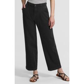 Lands' End Lands' End High Rise Soft Denim Pleated Wide Leg Trousers