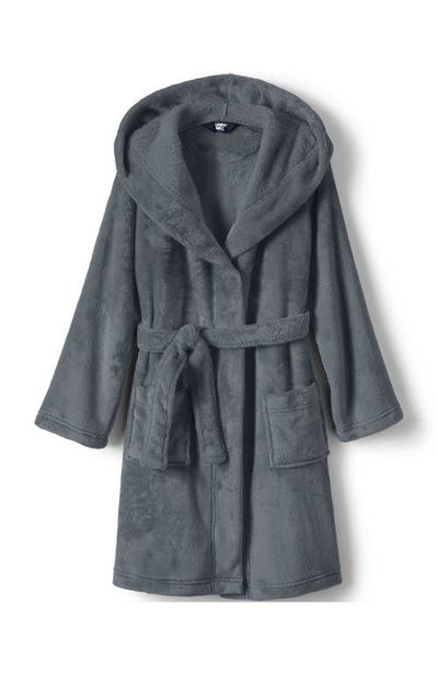 Lands' End Lands' End Kids Hooded Fleece Solid Robe
