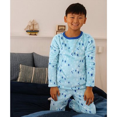 Lands' End Lands' End Kids Long Sleeve Plush Fleece Pajama Set