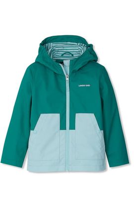 Lands' End Lands' End Kids Water Resistant Hooded Slicker Rain Jacket