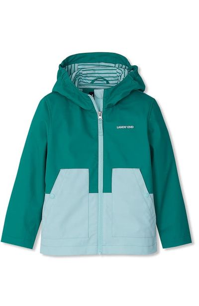 Lands' End Lands' End Kids Water Resistant Hooded Slicker Rain Jacket