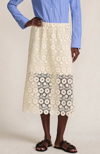Lands' End Lands' End Lace Overlay Midi Skirt