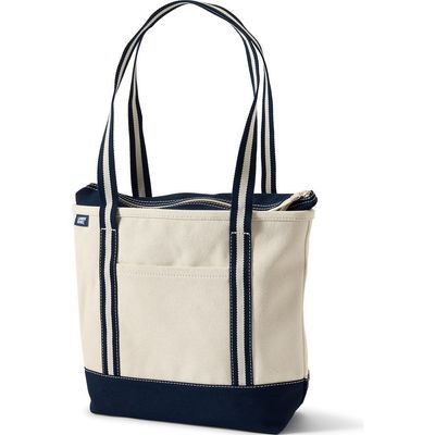 Lands' End Lands' End Lands’ End Canvas Open Top Tote Bag Regular & Long Handle Carry All - Stylish for Work Travel Beach Errands Great Gift