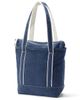 Lands' End Lands' End Large Denim Long Handle Zip Top Tote Bag - 2