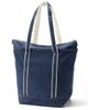 Lands' End Lands' End Large Denim Long Handle Zip Top Tote Bag - 5