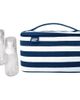 Lands' End Lands' End Large Makeup Bag Train Case with 2 100 ML Plastic Travel Bottles, Soft-Sided Cosmetic Travel Bag - 1