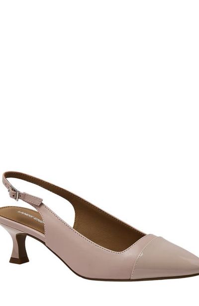 Lands' End Lands' End Leather Slingback Cap Toe Kitten Heels