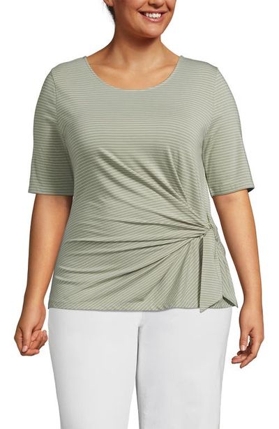 Lands' End Lands' End Lightweight Jersey Tie Front Top