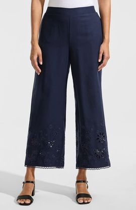 Lands' End Lands' End Linen Embroidered Pants
