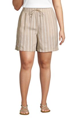 Lands' End Lands' End Linen High Rise Pull On 7" Shorts