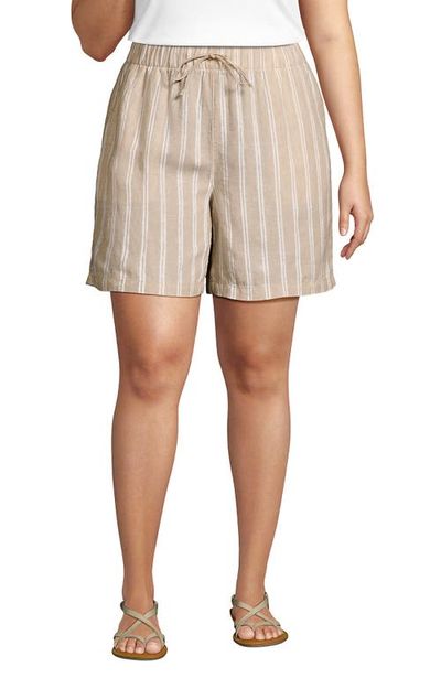 Lands' End Lands' End Linen High Rise Pull On 7" Shorts