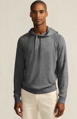 Lands' End Lands' End Long Sleeve Washable Merino Pullover Hoodie
