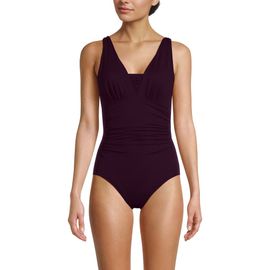 Lands' End Lands' End Mastectomy New Slendersuit Grecian Adjustable Low Leg One Piece