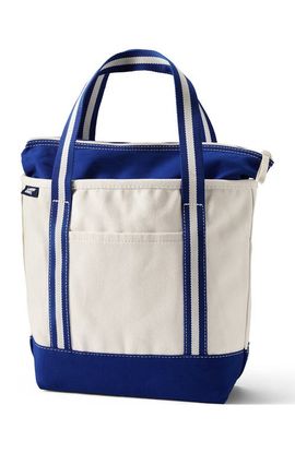 Lands' End Lands' End Medium Denim Zip Top Tote Bag