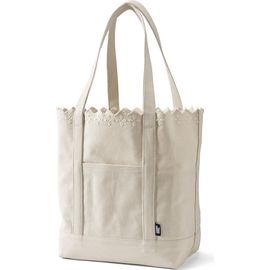 Lands' End Lands' End Medium Print 5 Pocket Open Top Canvas Tote Bag