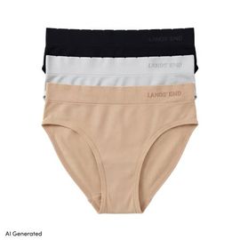 Lands' End Lands' End Mid Rise Bikini Brief Soft Fit Seamless 3 Pack Panties
