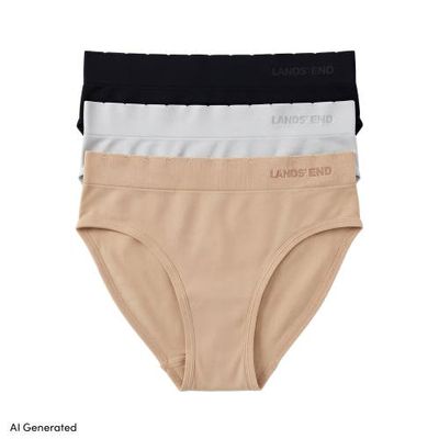 Lands' End Lands' End Mid Rise Bikini Brief Soft Fit Seamless 3 Pack Panties