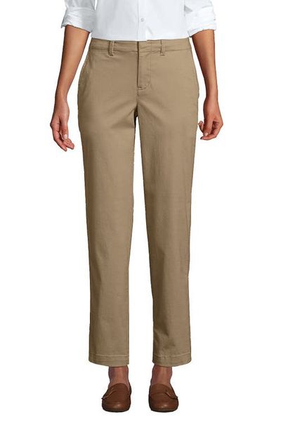 Lands' End Lands' End Mid Rise Classic Straight Leg Chino Ankle Pants