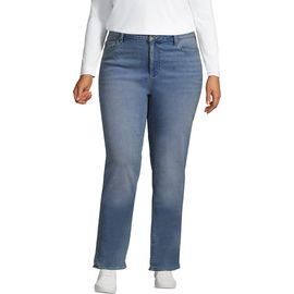 Lands' End Lands' End Mid Rise Straight Leg Blue Jeans