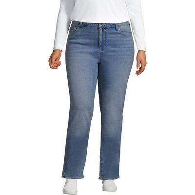 Lands' End Lands' End Mid Rise Straight Leg Blue Jeans