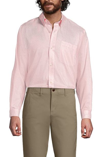 Lands' End Lands' End No Iron Supima Cotton Pinpoint Buttondown Collar Dress Shirt