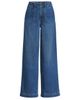 Lands' End Lands' End Petite Soft Denim High Rise Wide Leg Top Stitch Trousers - 5